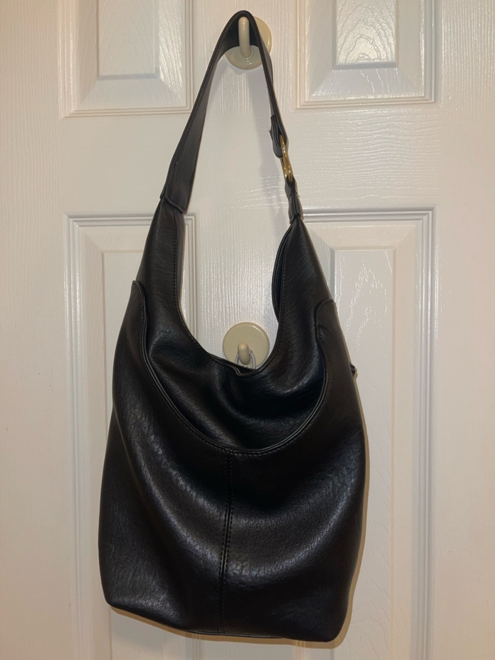 Antik Kraft Black Leather Shoulder Hobo Bag